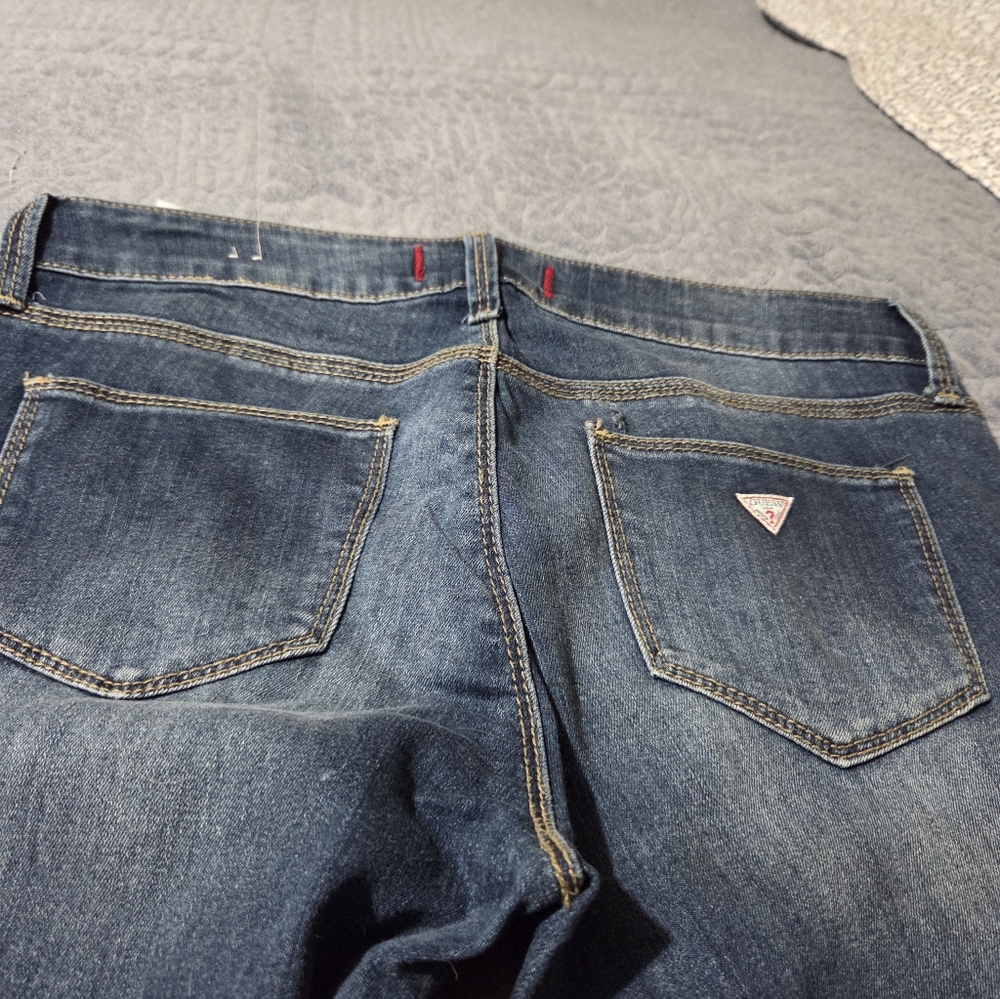 Guess Indigo Denim  Medium Rise Curvy Boot Jeans,Womens,Size 28,New!